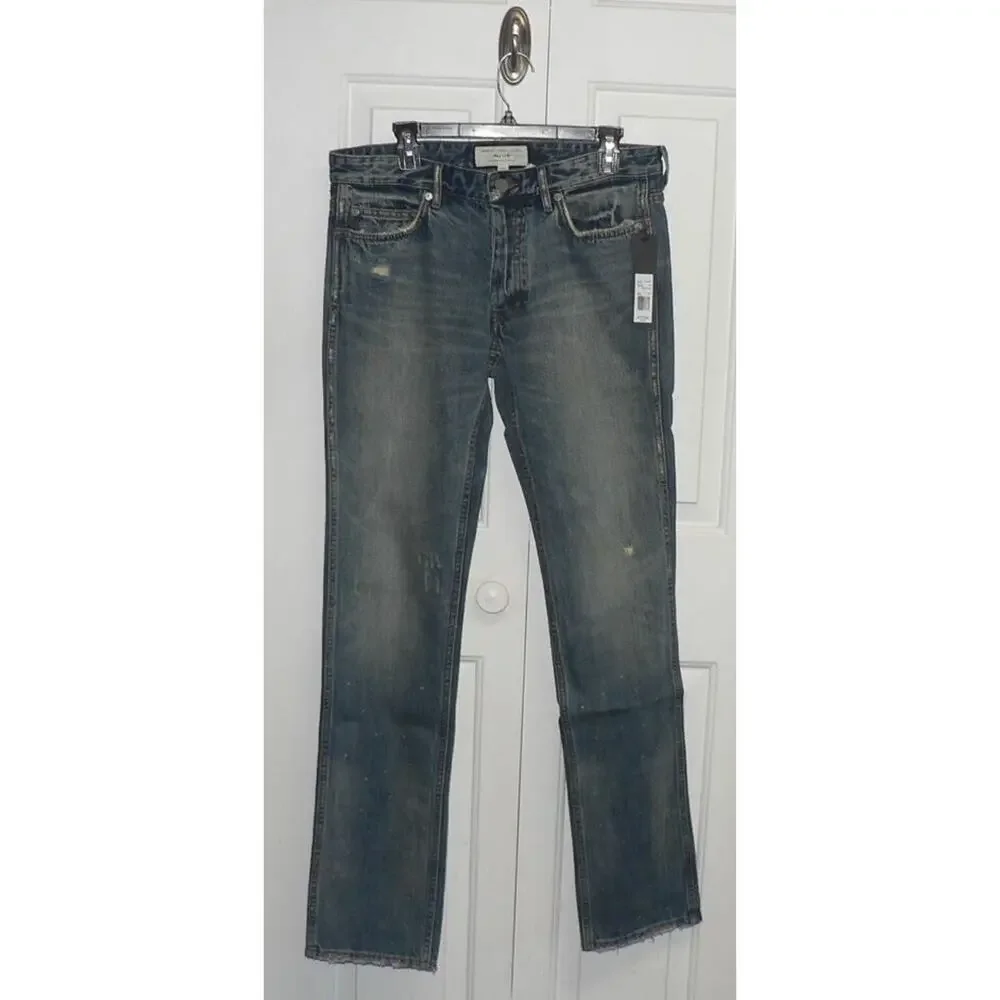 Marc by Marc Jacobs Men's Low Rise Slim Straight Jeans in Worn Indigo 31x34 $228